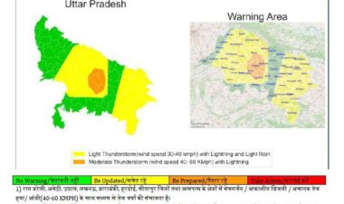 प्रयागराज समेत पूर्वी उत्तर प्रदेश के कई जिलों में गरज-चमक और बारिश का अलर्ट, किसानों को सतर्क रहने की सलाह