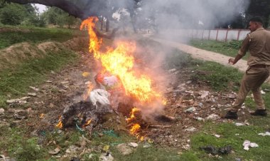 ऑपरेशन दहन: प्रयागराज पुलिस ने करीब दो करोड़ रुपये का गांजा किया नष्ट