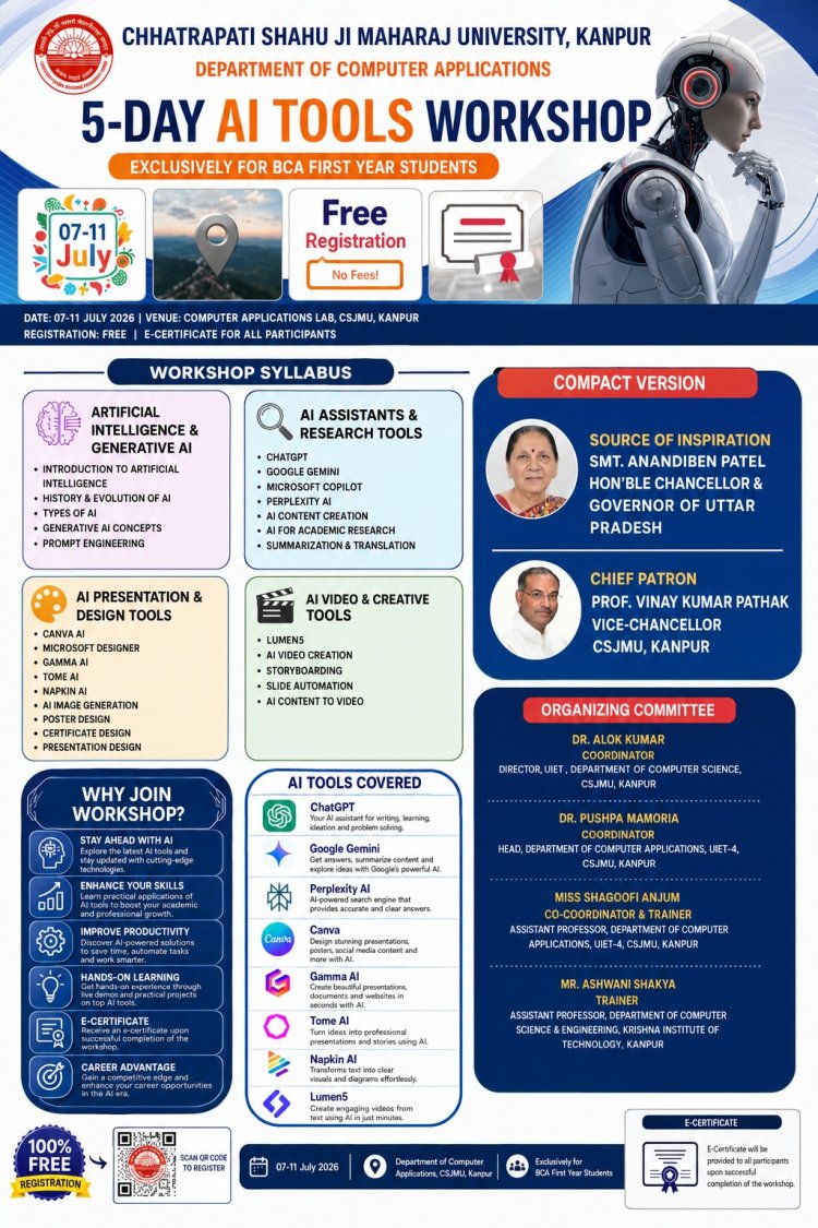 विद्यार्थियों को आधुनिक एआई तकनीकों का व्यावहारिक प्रशिक्षण समय की आवश्यकता : डॉ. पुष्पा ममोरिया