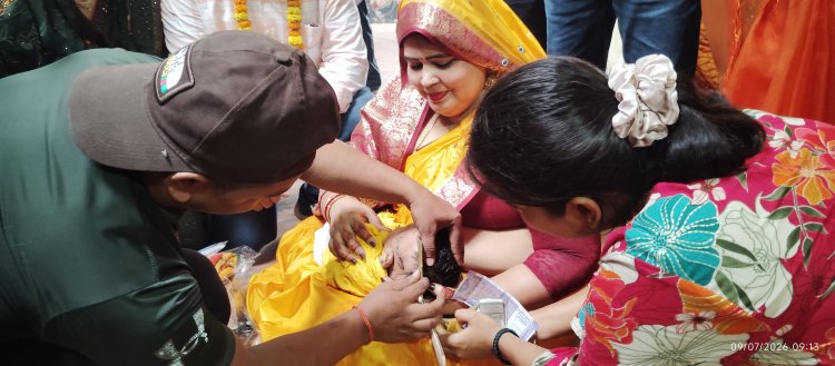मुंडन मुहूर्त पर अदलपुरा बड़ी शीतला मंदिर में उमड़ा श्रद्धा का सैलाब