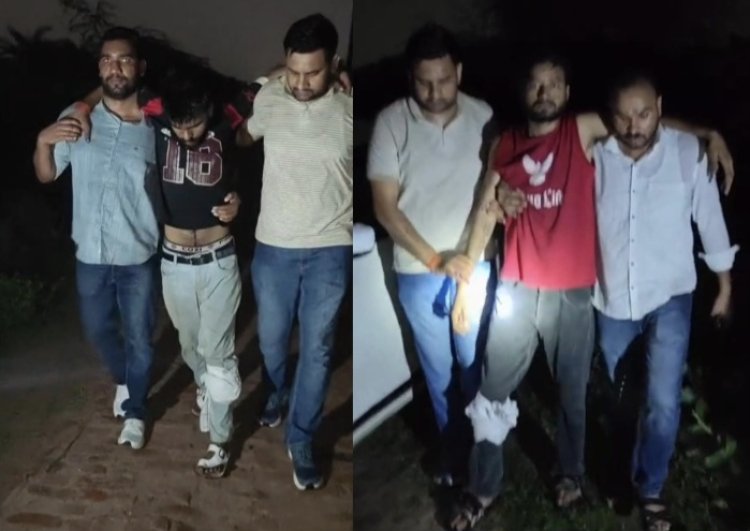 मुठभेड़ में दाे बदमाश गिरफ्तार , पैर में गोली लगने से हुए घायल
