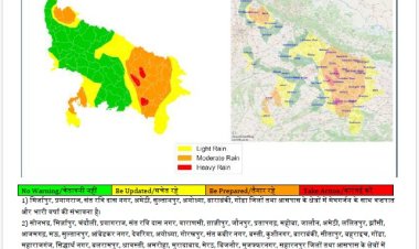 उत्तर प्रदेश के 38 जिलों में गरज-चमक के साथ बारिश की संभावना, आठ जिलों में भारी बारिश की चेतावनी