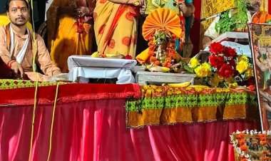 महाभारत कालीन पांडेश्वरनाथ मंदिर में श्री रामकथा का समापन,प्रसाद में बांटे तुलसी के पौधे
