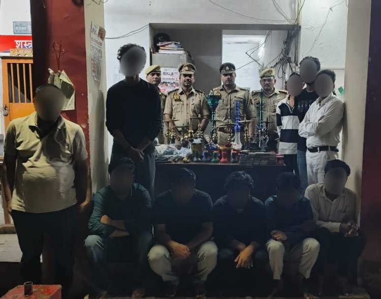 प्रयागराज : हुक्का बार में पुलिस की छापेमारी, आठ गिरफ्तार