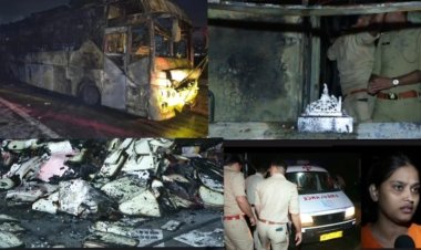 दिल्ली से महोबा जा रही डबल डेकर बस में भीषण आग, महिला समेत 9 लोगों की जलकर मौत