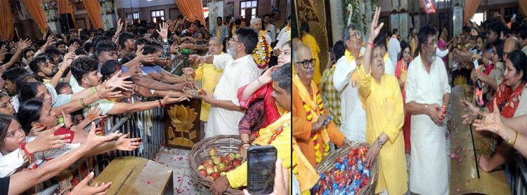 श्रीकृष्ण जन्मभूमि पर नन्दोत्सव की धूम, बधाई गायन और नृत्य-संकीर्तन से गूंजा भागवत भवन
