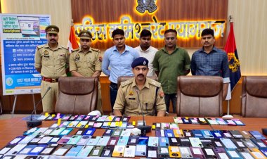 प्रयागराज पुलिस ने 65 लाख के 225 गुमशुदा मोबाइल बरामद कर मालिकों को लौटाए