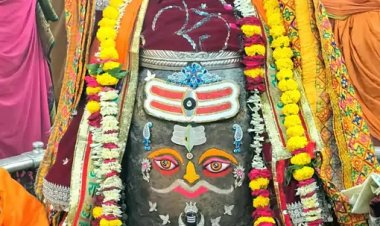 पंचामृत अभिषेक के बाद राजा स्वरूप में सजे बाबा महाकाल, भस्म आरती में गूंजे जयकारे